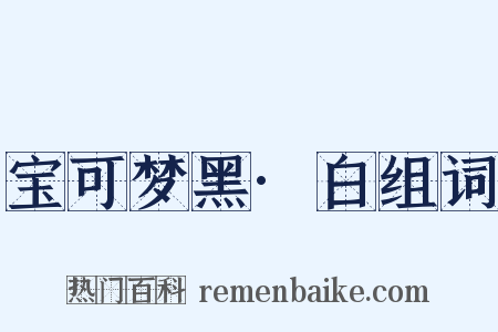 宝可梦黑·白组词是什么意思的图片